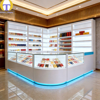 Présentoir de Magasin de Tabac Personnalisé avec Éclairage LED RGB, Étagère Robuste en Verre Trempé pour Vitrines de Magasins de Tabac