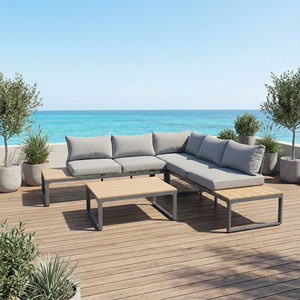 Ensemble <span class=keywords><strong>de</strong></span> canapés d'extérieur en aluminium moderne et durable, ensemble d'angle et <span class=keywords><strong>de</strong></span> conversation, meubles <span class=keywords><strong>de</strong></span> <span class=keywords><strong>jardin</strong></span>, patio, hôtel, cour - Product Image 6