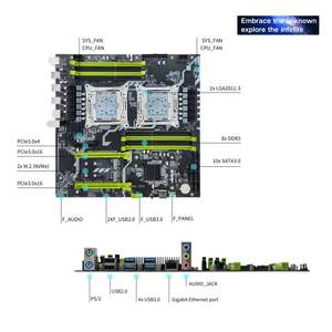 PANDL yeni X99-2D3 8X <span class=keywords><strong>DDR3</strong></span> anakart masaüstü bilgisayar kiti Set çift Intel Xeon E5 2676 V3 Combo 2676v3 X99 anakart çift Cpu - Product Image 5