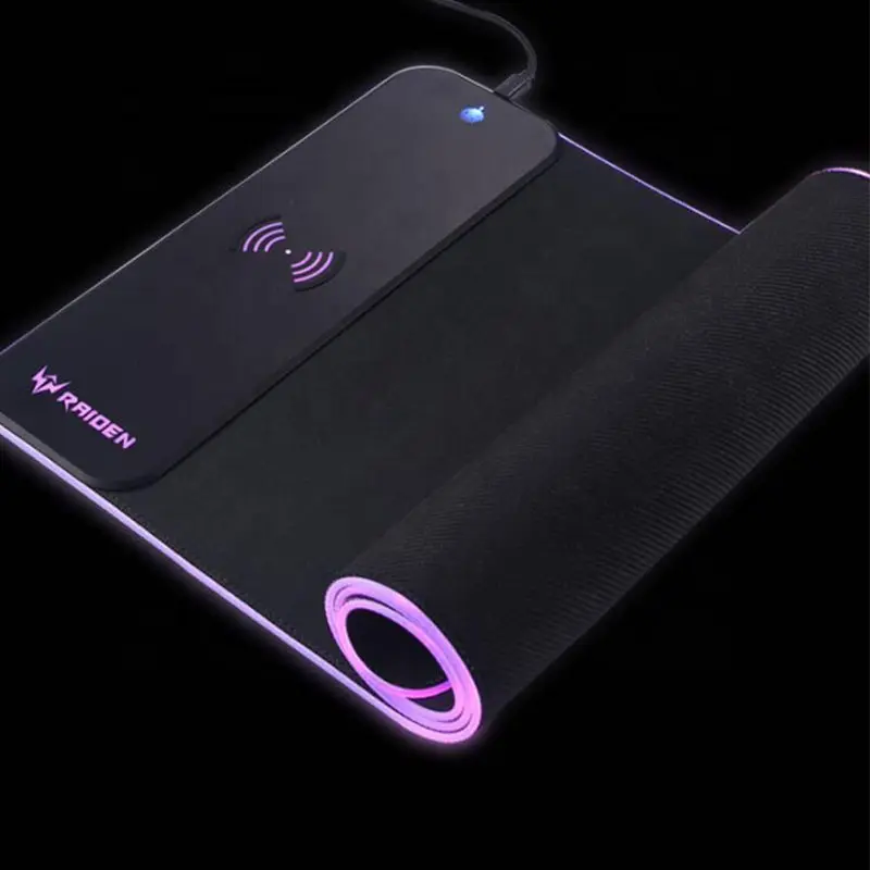 Mouse pads Led Wireless Ladegerät Leder Extended Xxl Gamer Benutzer definiertes Logo Gedruckt Custom ized Gaming Large Rgb Mouse Pad