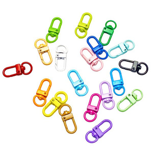 Colorful Zinc Alloy <b>Spring</b> Hooks For Bag Accessories Fashion Metal Keychain <b>Clips</b> 3mm Small Hook DIY Parts - Product Image 1