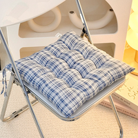 Coussin de chaise épais à carreaux, rembourré en polyester 800g, coussin de siège carré 40x40cm, bicolore pour un confort prolongé lors des longues sessions assises