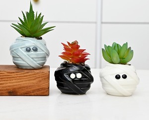 Petit pot de fleurs en céramique sur le thème d'Halloween pour plantes succulentes et plantes momies, nouvel ornement de jardin, balcon, vase de table - Product Image 1