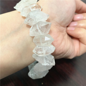Bracelet en cristal de quartz Herkimer double extrémité, matière première naturelle brute, pour traitement, vente en gros - Product Image 3