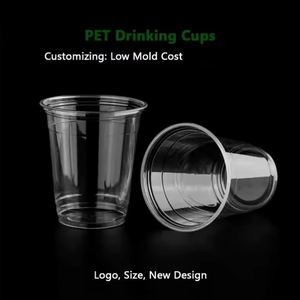 Vasos de Plástico PET de 98 mm de Pared Simple, Ecológicos, con Logotipo Personalizado, de Alta Calidad al por Mayor, con Tapas para Café, Leche, Té, Vodka, Agua Mineral - Product Image 4
