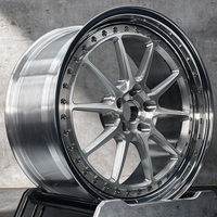 Rines Clásicos de 2 Piezas Forjados con Borde Pulido Plateado de 18 19 20 21 22 24 Pulgadas, Rines de Aleación Personalizados para Porsche, BMW, Audi, Mercedes