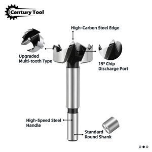 10mm-54mm Mehrzahn-Flügelbohrer aus Kohlenstoffstahl mit Hoher Härte, Forstner-Bohrer für Scharnierlöcher, OEM 5 Stück - Product Image 2