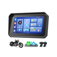Navigation GPS portable sans fil 4G pour moto avec Apple CarPlay et Android 14, écran tactile, écouteurs, TPMS 1 an, design Cyberpunk