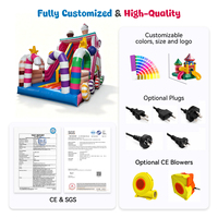 Château gonflable personnalisé en forme de train à bonbons avec toboggan, château gonflable de qualité commerciale pour fête d'anniversaire