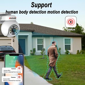 Anxinshi Kamera CCTV POE 4CH 2MP, sistem Kamera CCTV IP66 keamanan PTZ warna penuh Tseye