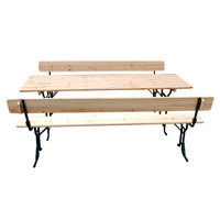 Bancs pliants de patio en bois pique-nique cour fête à manger ensemble de table à bière commerciale avec dossier