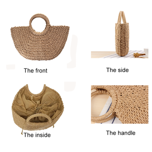 Wholesale Women Summer Natural <strong>Straw</strong> <strong>Bag</strong> <strong>Straw</strong> Beach Tote <strong>Bag</strong> - Product Image 5