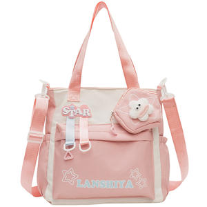 Girls Hand Carry High School Junior Student Tutoring Class Large Capacity Single Shoulder <b>Crossbody</b> <b>Bag</b> Zipper Polyester New - Product Image 4