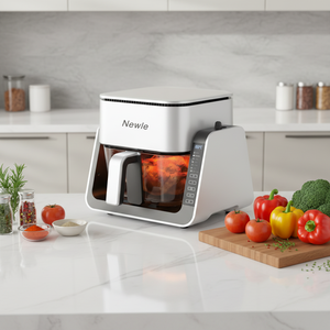 Freidora <span class=keywords><strong>de</strong></span> <span class=keywords><strong>Aire</strong></span> Moderna Cuadrada 4 en 1 <span class=keywords><strong>de</strong></span> 1500W y <span class=keywords><strong>Olla</strong></span> <span class=keywords><strong>de</strong></span> Vidrio con Panel Táctil, Capacidad <span class=keywords><strong>de</strong></span> 5.3L, Voltaje <span class=keywords><strong>Universal</strong></span> 100-220V para Uso Doméstico y en Coche - Product Image 4