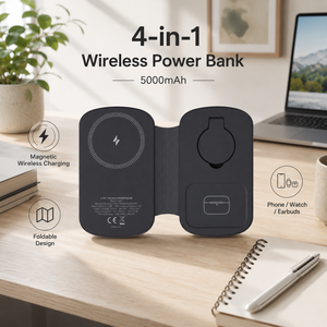 Nuevo Banco <span class=keywords><strong>de</strong></span> Energía Inalámbrico Magnético 3 en 1 <span class=keywords><strong>de</strong></span> 5000mAh con Silicona Plegable para <span class=keywords><strong>iPhone</strong></span> 17 16 15 Pro Max (2026) - Product Image 6