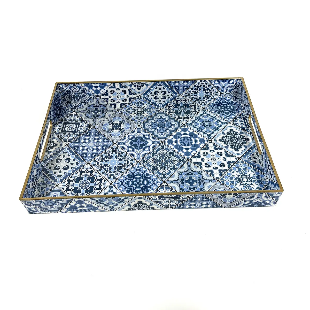 40*30 см прямоугольные синие пластиковые подносы для подачи еды журнальный столик декоративный поднос в богемном стиле