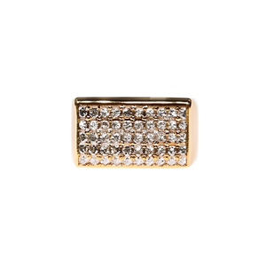 Bague de cocktail pour homme plaquée or 14 carats en or massif, sertie de diamants rectangulaires, luxe pour mariage - Product Image 2