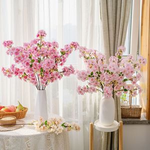 Bouquet de fleurs artificielles CallaFloral, fleurs de cerisier, haute simulation, rose et blanc, tissu tissé, décoration pour la maison et les mariages - Product Image 1