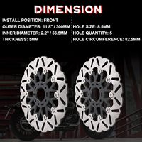 Discos de Freno Delanteros Flotantes ZCLH de 118 Pulgadas, 2 Piezas, para Touring/Road King 08-20, Road Glide/Street Glide 08-13