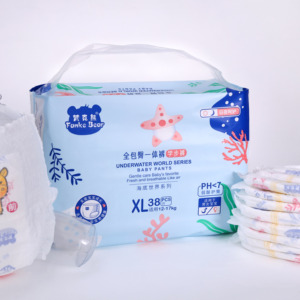 High Quality Organic Bamboo Baby Diapers XXXL Size Pants Disposable Biodegradable Nappies Wholesale Fluff Pulp Material