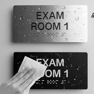 ป้ายอักษรเบรลล์ห้องสำหรับประตูห้องเรียนป้ายเลขเงินขัดเงาสถาบันการศึกษา - Product Image 4