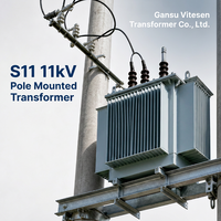 Transformador de Distribución Sumergido en Aceite de 11kV para Montaje en Poste, Totalmente Sellado, con Aletas Corrugadas, Modelo Económico para Proyectos Rurales
