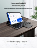 Clavier sans fil OEM/ODM d'usine avec étui en cuir PU et pavé tactile intégré pour tablette et ordinateur portable - Conception compacte et portable