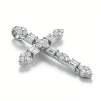 Collier pendentif chaîne de pull classique unisexe de luxe en argent personnalisé plaqué or 14 carats avec diamant de laboratoire de qualité VS, idéal pour cadeau de fiançailles