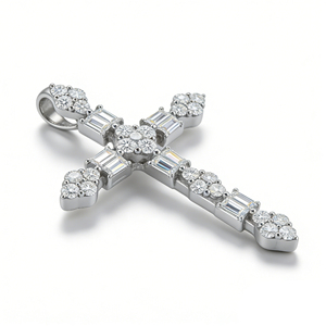 CUSTOM SILVER 14K GOLD PLATED VS QUALITY LAB GROWN DIAMOND LUXURY UNISEX CLASSIC ENGAGEMENT GIFT SWEATER <b>CHAIN</b> NECKLACE PENDANT - Product Image 5