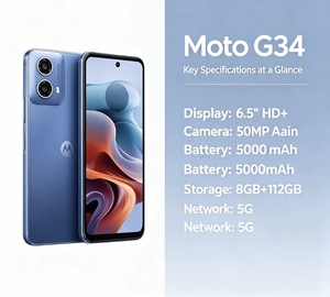 Smartphone Android 5G <span class=keywords><strong>Moto</strong></span> G34, écran IPS 6,5 pouces 120 Hz, appareil photo arrière 50 MP, processeur octa-core, téléphone portable global - Product Image 1