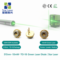 LXU51510NPG 515nm 10mW Dioda Laser Hijau TO18 5.6mm Modul LD untuk Laser Pointer Leveler Rangefinder Medis