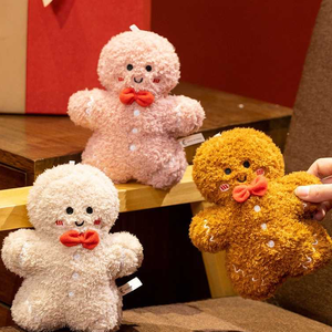 Hot Sale Christmas Gingerbread Man Curly Keychain Plush <b>Toys</b> 4inch <b>Stuffed</b> Animal <b>Toys</b> <b>Soft</b> Claw Machine <b>Toys</b> for Kids Party Bag - Product Image 1