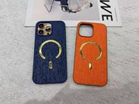 Coque de téléphone magnétique de luxe pour iPhone 17 16 15 14 Pro Max, avec anneau plaqué or, en TPU+PC texturé, antichoc