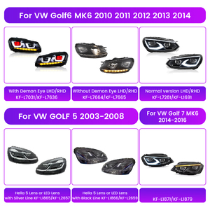 Paire de phares <span class=keywords><strong>LED</strong></span> pour <span class=keywords><strong>VW</strong></span> Golf6/MK6/<span class=keywords><strong>GOLF</strong></span> 5/<span class=keywords><strong>Golf</strong></span> <span class=keywords><strong>7</strong></span>/<span class=keywords><strong>GOLF</strong></span> <span class=keywords><strong>7</strong></span>.5 03-20, clignotants DRL, éclairage avant de voiture, plug and play - Product Image 3