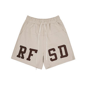 Shorts de survêtement unisexes en coton French Terry, blancs, de luxe, réfléchissants, 100% coton, 500 g/m², 100 shorts de plage pour hommes, fermeture à la taille élastique - Product Image 5