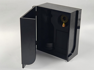Boîte de rangement rectangulaire en MDF faite à la main pour vin/whisky/fût, avec finition brillante découpée au laser, emballage cadeau luxueux - Product Image 1