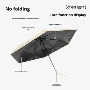 Paraguas Innovador Ultraligero con Plegado Fácil al 50%, con Parche de Memoria para Evitar Arrugas, Protección Solar y Contra la Lluvia, Cierre Instantáneo sin Plegado, Doble Uso - Product Image 3