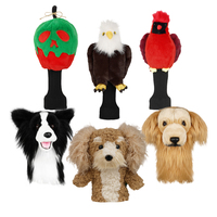 Housse de tête de golf en peluche rouge, douce, mignonne, épaisse et respirante, accessoires de golf, housses de tête d'aigle personnalisées pour le golf