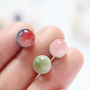 Perles rondes en verre craquelé 10 mm, dégradé multicolore, pour la fabrication de bijoux faits main, printemps 2024, origine Yiwu - Product Image 4