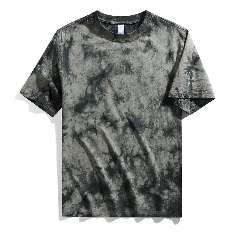 T-Shirt girocollo con Logo personalizzato all'ingrosso OEM oversize 95% cotone 5% Spandex T-Shirt Tie Dye per uomo