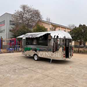 Nouvelle remorque mobile de style camion de nourriture en acier inoxydable 304 avec cuisine complète pour Hotdogs Snacks Chips Trailer de crème glacée au café - Product Image 5