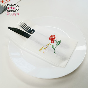 Vente en gros de serviettes en <span class=keywords><strong>papier</strong></span> pour invités en lin blanc <span class=keywords><strong>40x40</strong></span> avec logo personnalisé pour mariage <span class=keywords><strong>Serviette</strong></span> de table Airlaid - Product Image 4