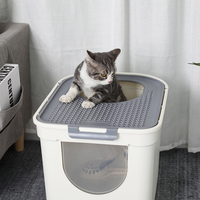 Bac à litière pour chat en plastique écologique meubles boîtier de nettoyage facile pour la formation toilette chat litière accessoires