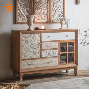 2024 Đồ Nội Thất Phòng Khách Trang Trại Thiết Kế Tủ Gỗ Rắn Nhiều Ngăn Kéo Lưu Trữ Tổ Chức Tủ - Product Image 1