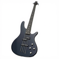 Guitare basse électrique 4 cordes, corps solide multicolore, basse pour débutants, pratique et performance, avec sac de transport
