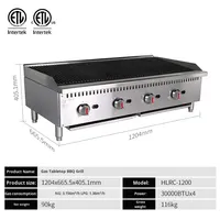Barbecue à gaz en acier inoxydable certifié ETL, à poser sur le comptoir, avec contrôle de la zone de cuisson double, facile à nettoyer, fonctionnalités multifonctionnelles, barbecue de luxe