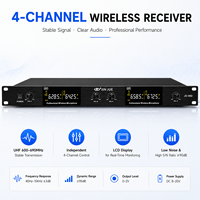 Système de microphone sans fil professionnel JIN JUE JU842, 4 canaux UHF, récepteur fixe avec 4 micros portatifs pour les célébrations religieuses
