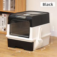 Bac à litière pour chat de grande taille, style tiroir, pliable, gain de place, toilette pour chat à capot anti-éclaboussures, fournitures pour animaux de compagnie