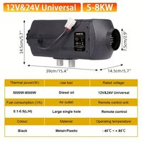 Nouveau Chauffage d'appoint Diesel WIN FULL 5KW avec Télécommande et Écran LCD 12V/24V en ABS Noir Garantie d'un an pour Voitures et Bateaux