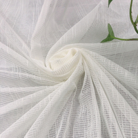 Tissu pour rideaux blancs en voile de polyester jacquard tricoté pour l'hôtellerie